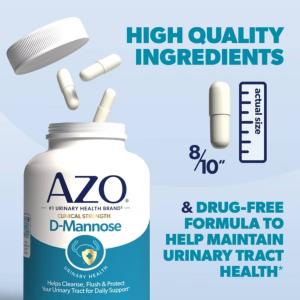 Azo Cleanse + Protect D-Mannose Capsules For Urinary Tract Health - 120ct