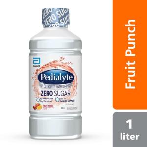 Pedialyte Zero Sugar Electrolyte Solution Fruit Punch Ready-to-Drink 33.8 Fl Oz Bottles