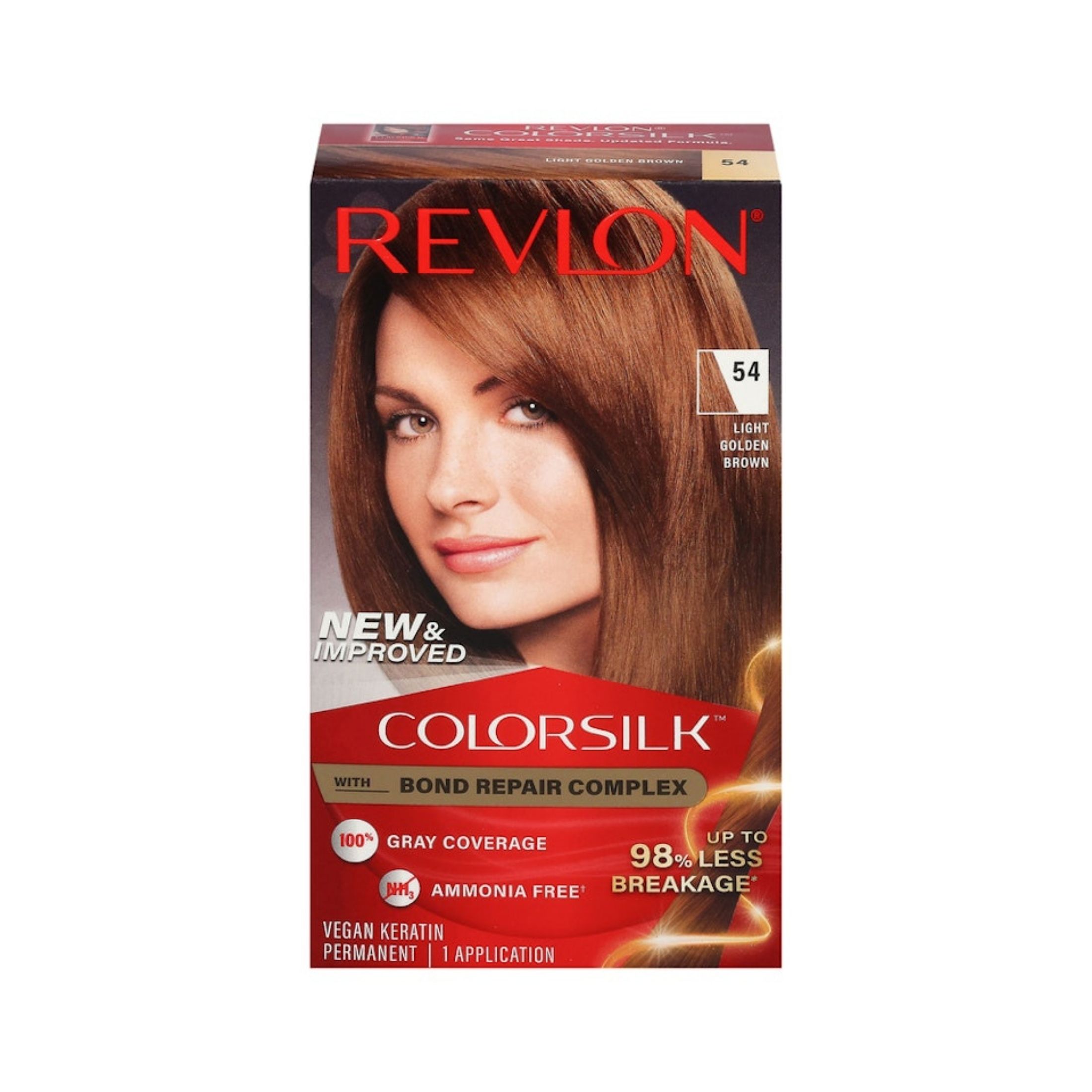 Revlon 54 Light Golden Brown Vegan Keratin Permanent Hair Color