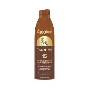 Coppertone Tanning Sunscreen Spray, SPF 15, Water Resistant