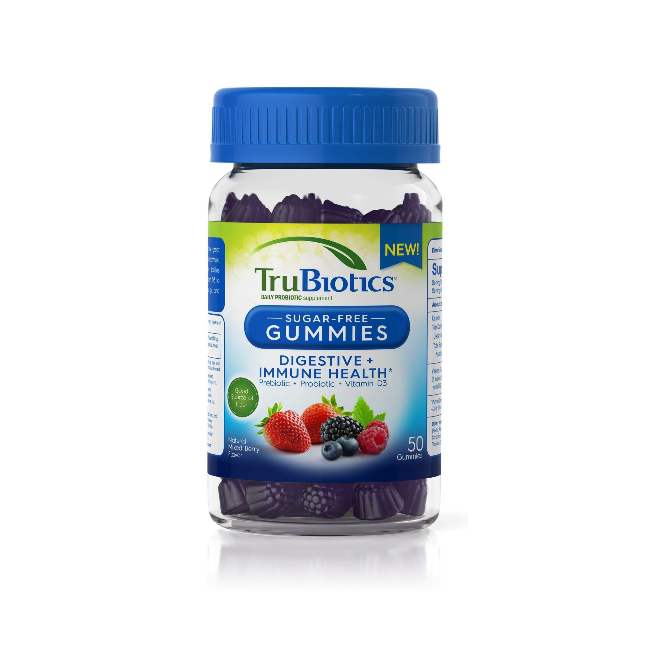 TruBiotics Digestive Immune Health, Natural Mixed Berry, Sugar-Free, 50 Gummies