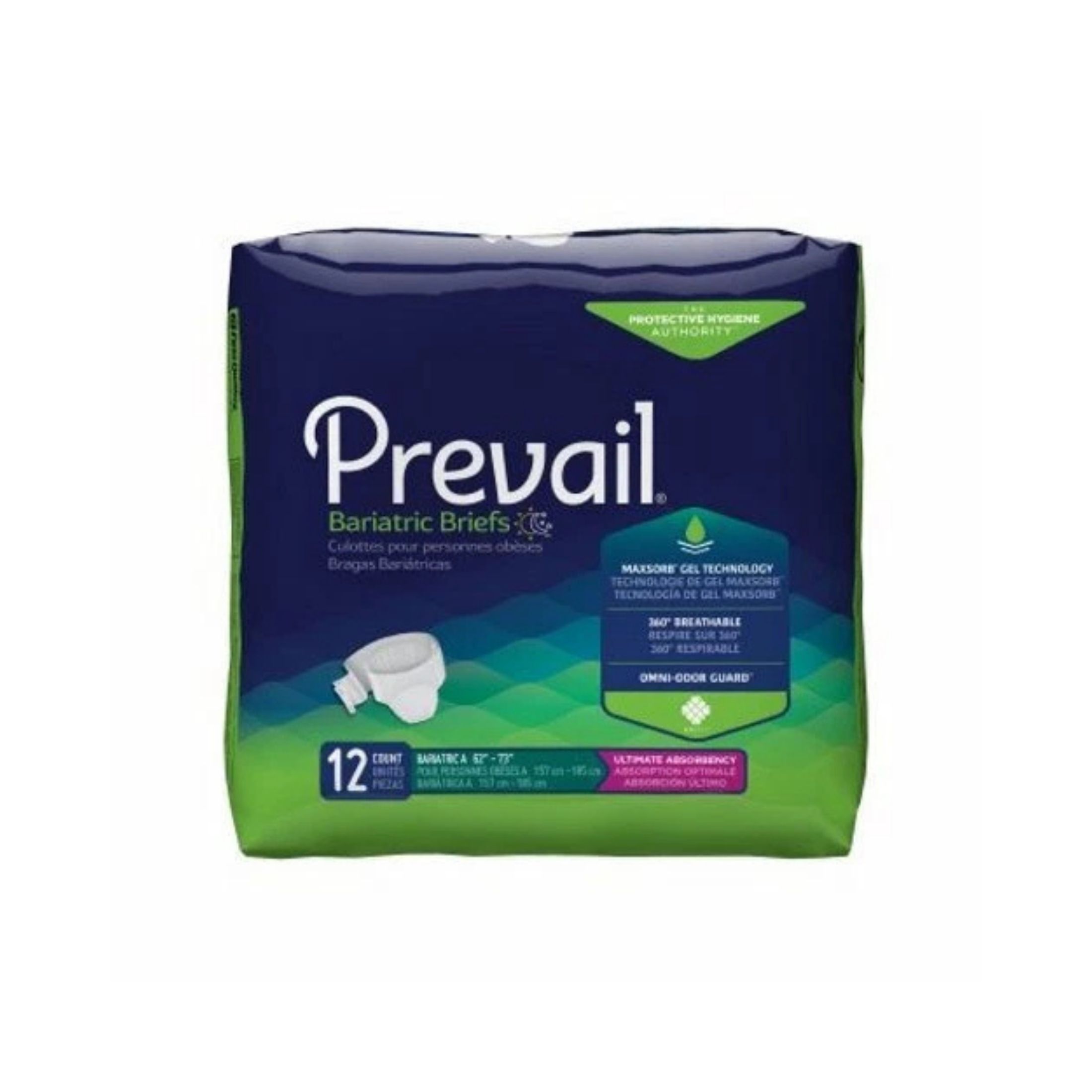 Prevail First Quality, Unisex Adult Incontinence Brief, Count Of 12