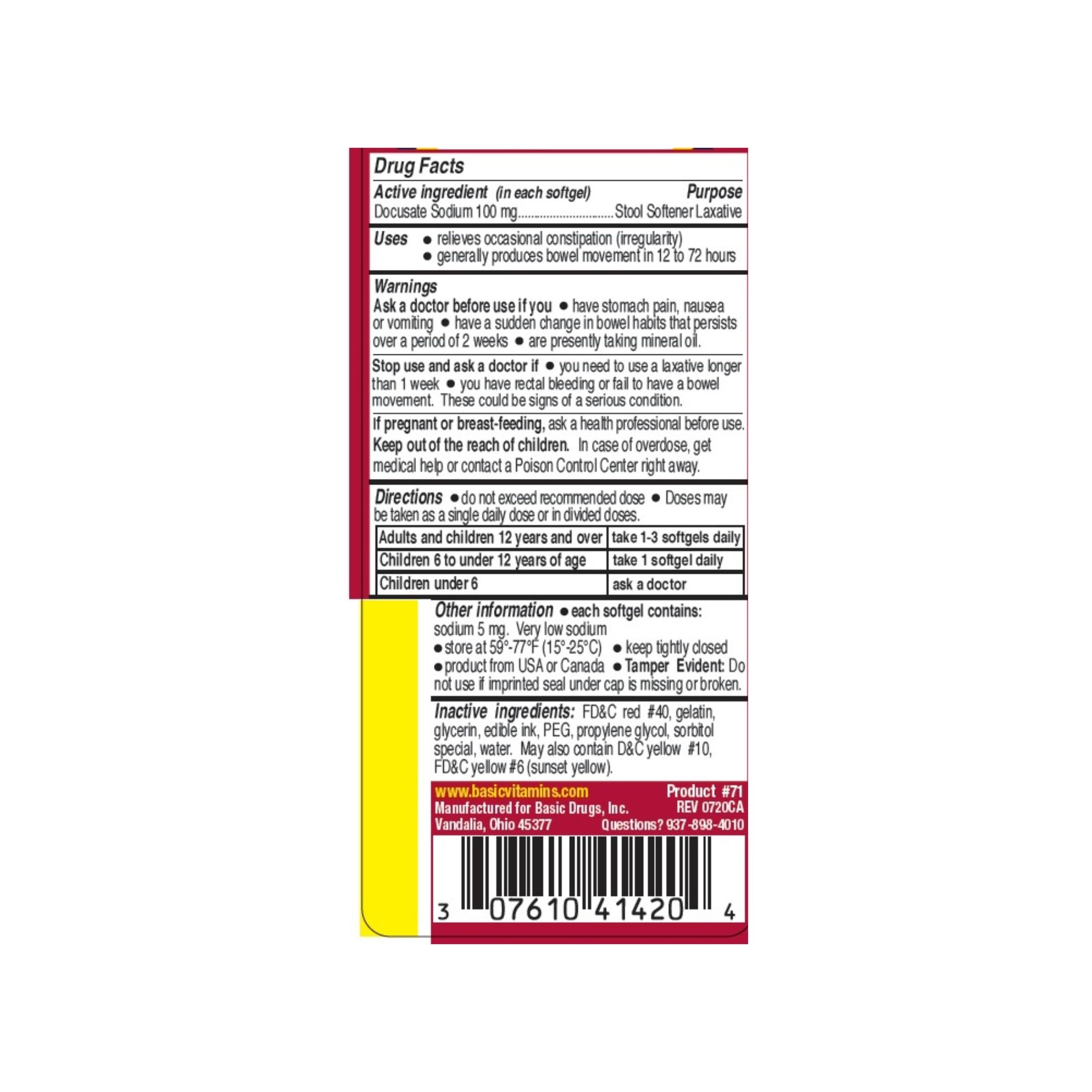 Basic Vitamins Laxa 100mg - 100 Softgel