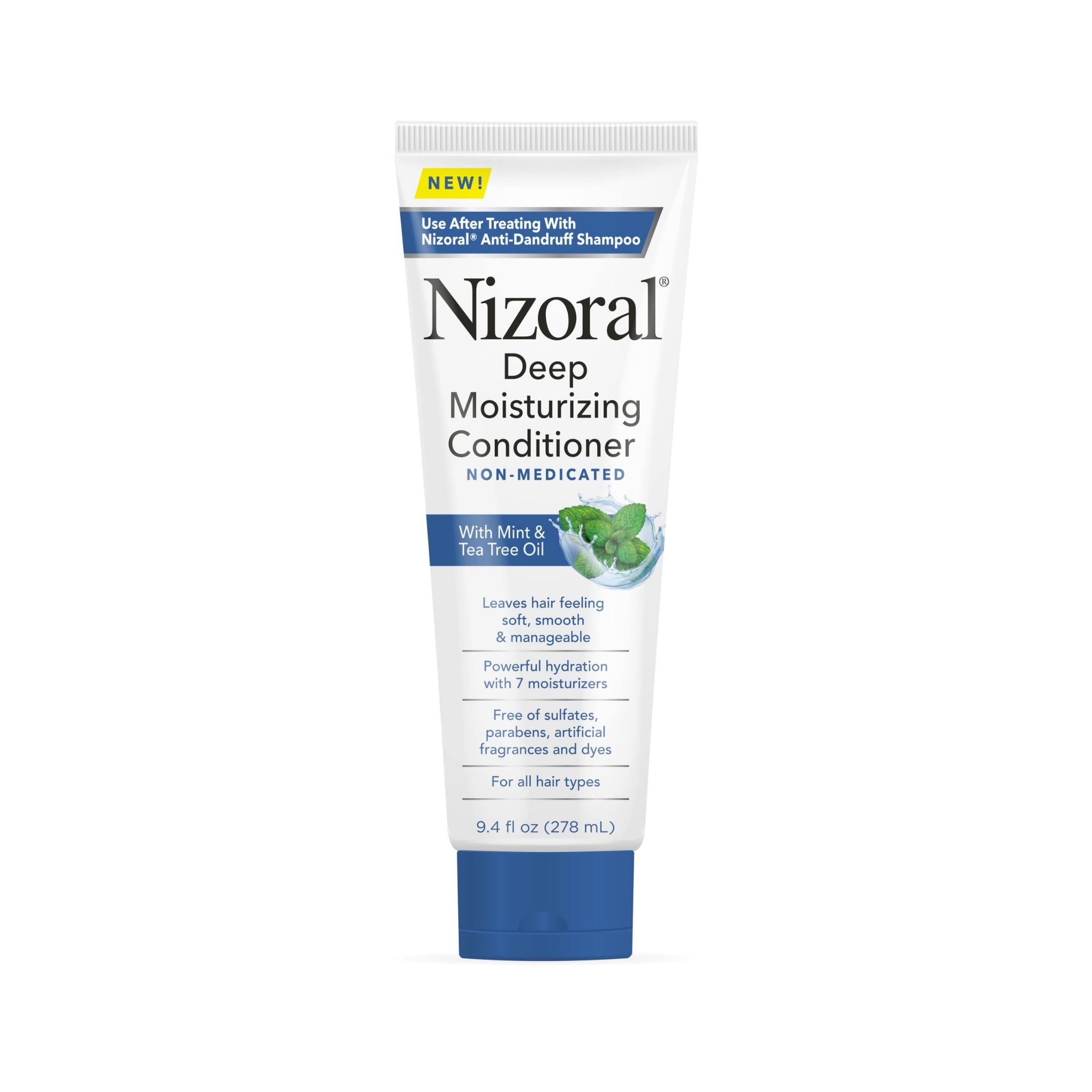 Nizoral Deep Moisturizing Conditioner With Mint & Tea Tree Oil For All Hair Types - Free Of Sulfates, Parabens, Artificial Fragrances And Dyes, 9.4 Oz