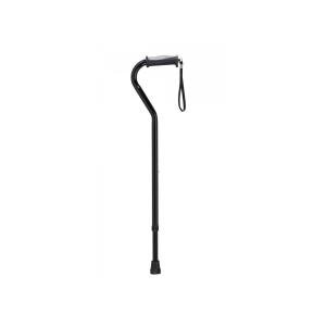 Drive Medical Adjustable Height Offset Handle Black Cane With Gel Hand Grip