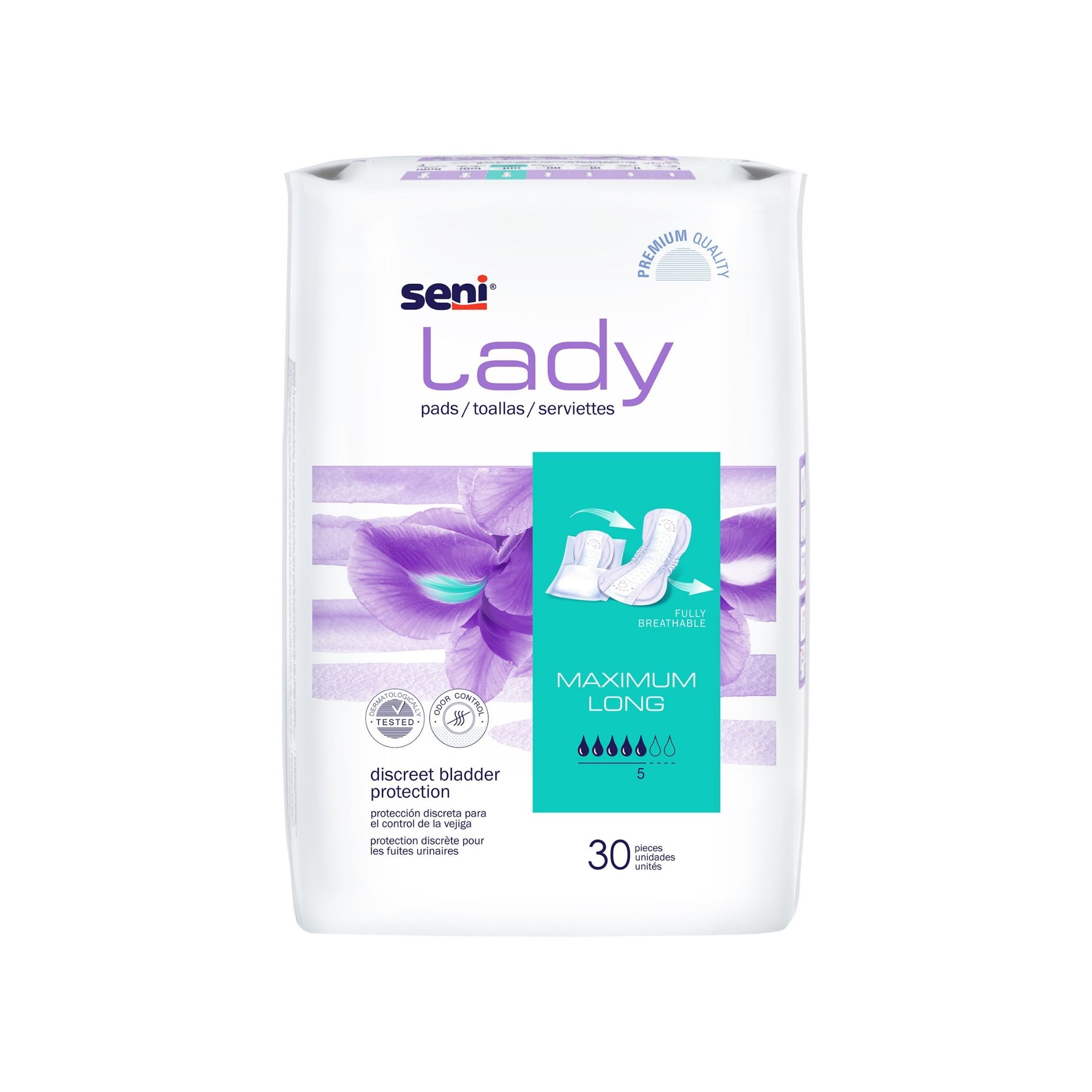 Seni Lady Maximum Bladder Control Pad Moderate Absorbency 11 Inch Length