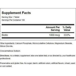 Nature's Blend S Hi-Potency Biotin Tablets 1000 Mcg