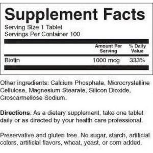 Nature's Blend S Hi-Potency Biotin Tablets 1000 Mcg