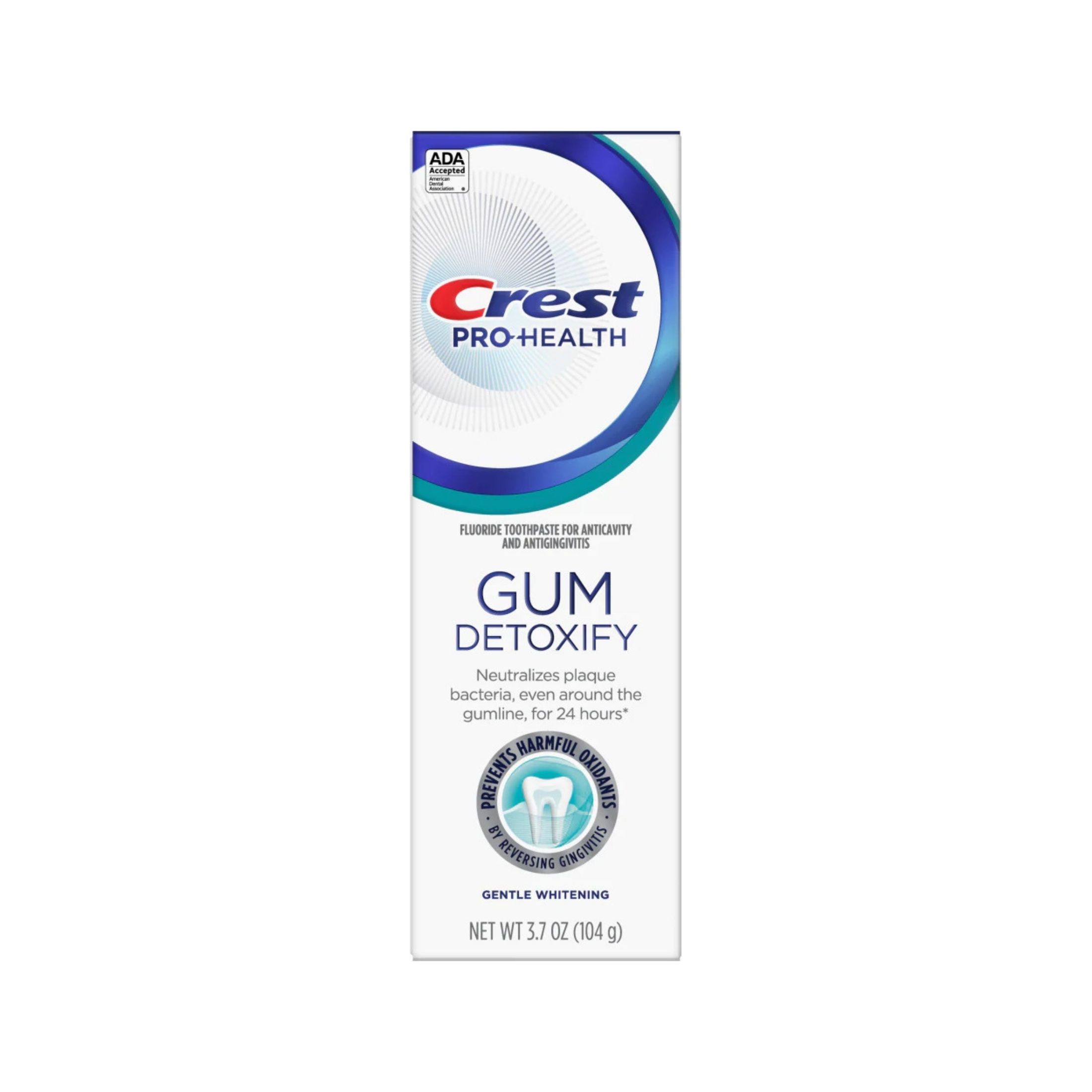 Crest Pro Health Gum Detoxify Gentle Whitening Toothpaste 3.7 Oz/104 G