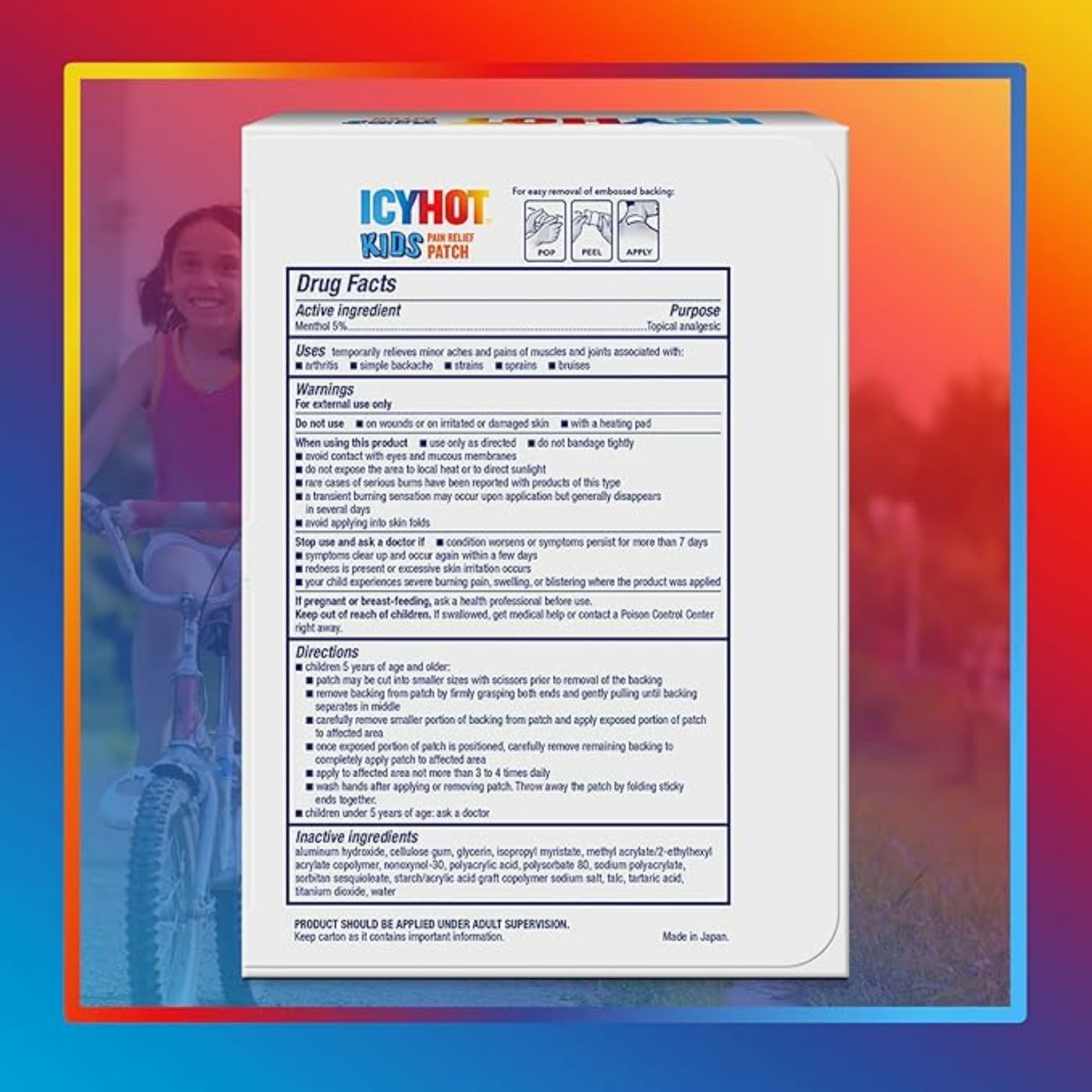 Icy Hot Kids Muscle & Joint Pain Relief Patch With Menthol 5ct