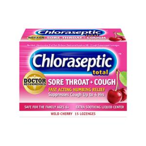 Chloraseptic Total Sore Throat + Cough Lozenges, Wild Cherry