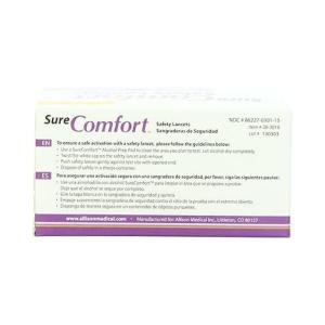 Sure Comfort Safety Lancet 30 Gauge Low Flow 1.6mm Depth Sterile Tip
