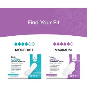 Veeda Natural Incontinence Pads For Bladder Leakage Protection, Maximum Absorbency