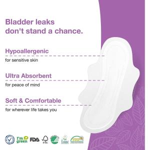 Veeda Natural Incontinence Pads For Bladder Leakage Protection, Maximum Absorbency