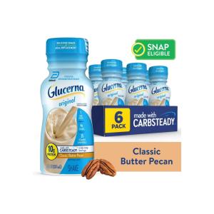 Glucerna Diabetes Nutritional Shake Classic Butter Pecan Ready-to-Drink 8 Fl Oz Bottles