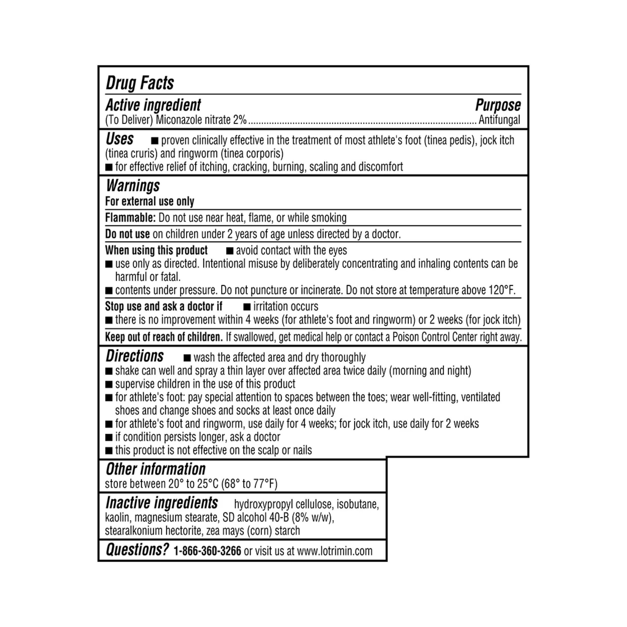 Lotrimin Powder Spray, Miconazole Nitrate Antifungal, Athlete's Foot