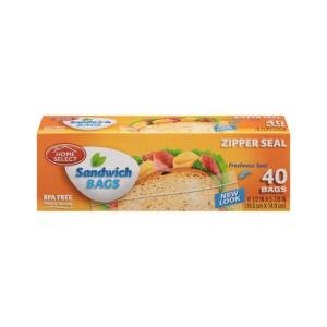 Home Select Sandwich Bags, Zipper Seal