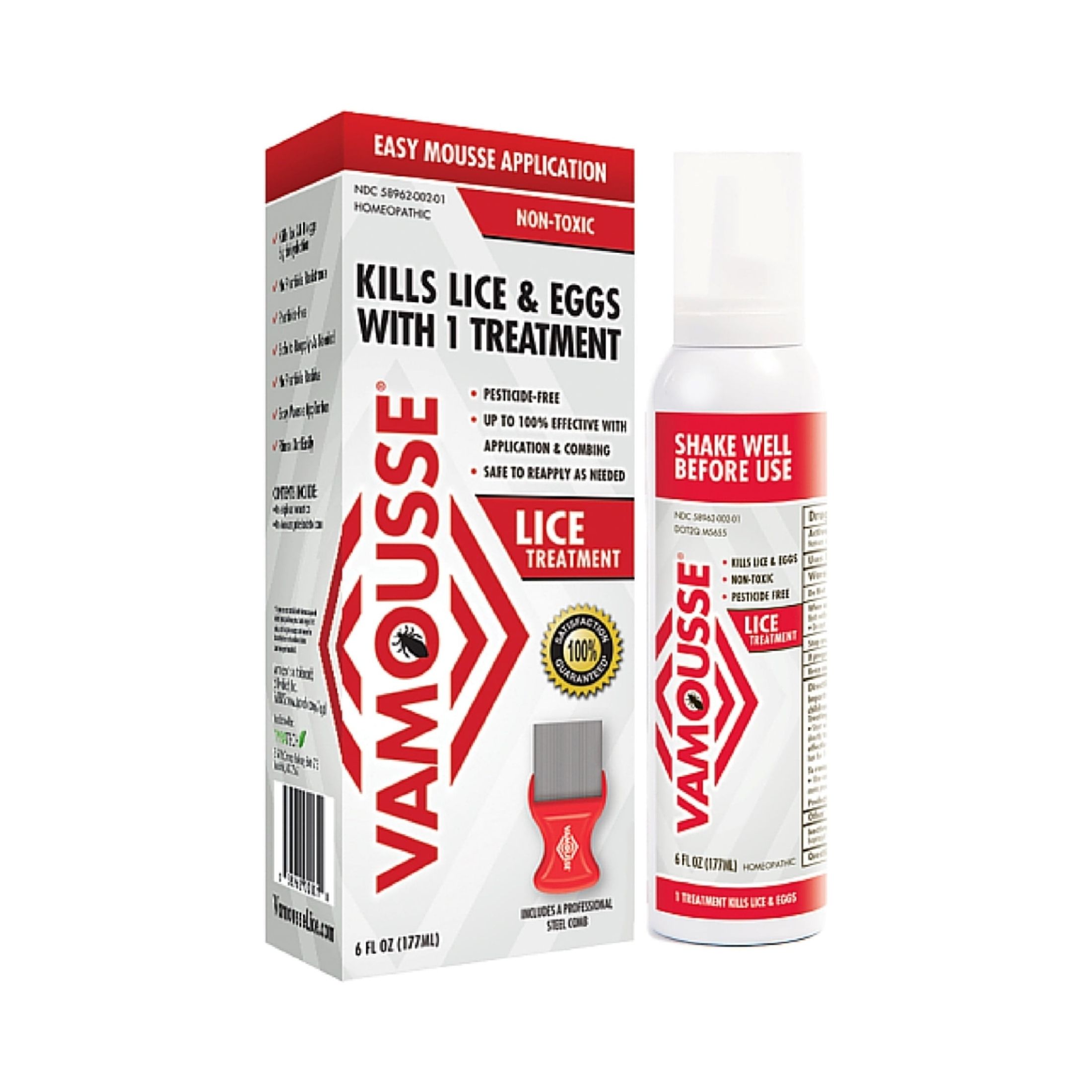 Vamousse Head Lice Treatment, Easy Mousse Application - 6 Oz
