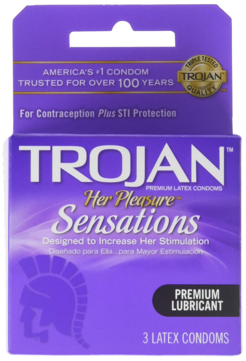 Trojan Her Pleasure Sensations Lubricated Premium Latex Condoms