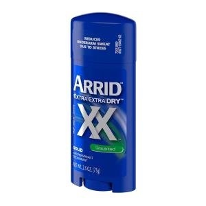 Arrid XX Antiperspirant & Deodorant Solid, Unscented, 2.7 Oz