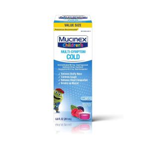 Mucinex Multi Symptom Cold, Liquid, Very Berry Flavor, Value Size 6.8 Oz