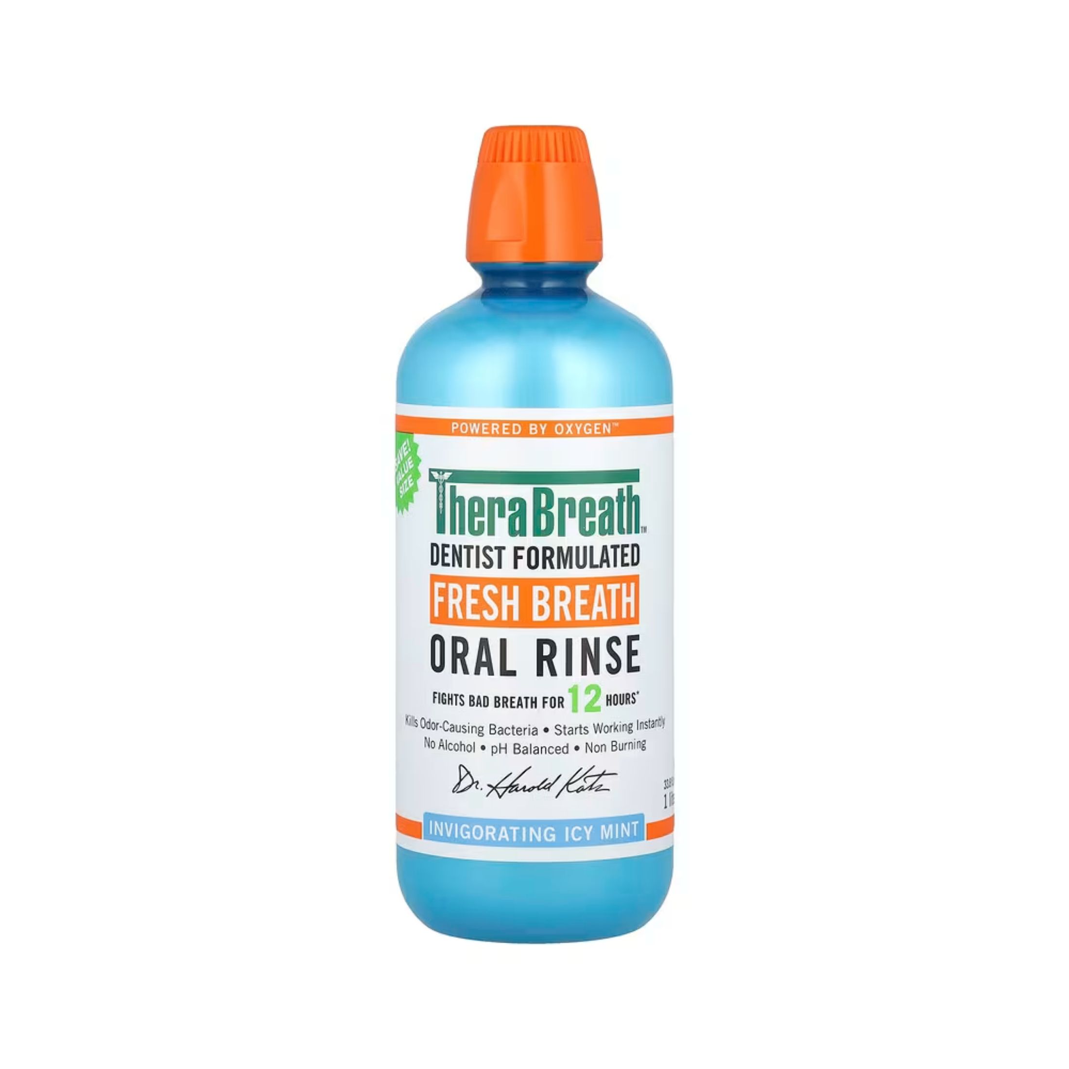 TheraBreath 24-Hour Fresh Oral Rinse, Alcohol-Free, Invigorating Icy Mint