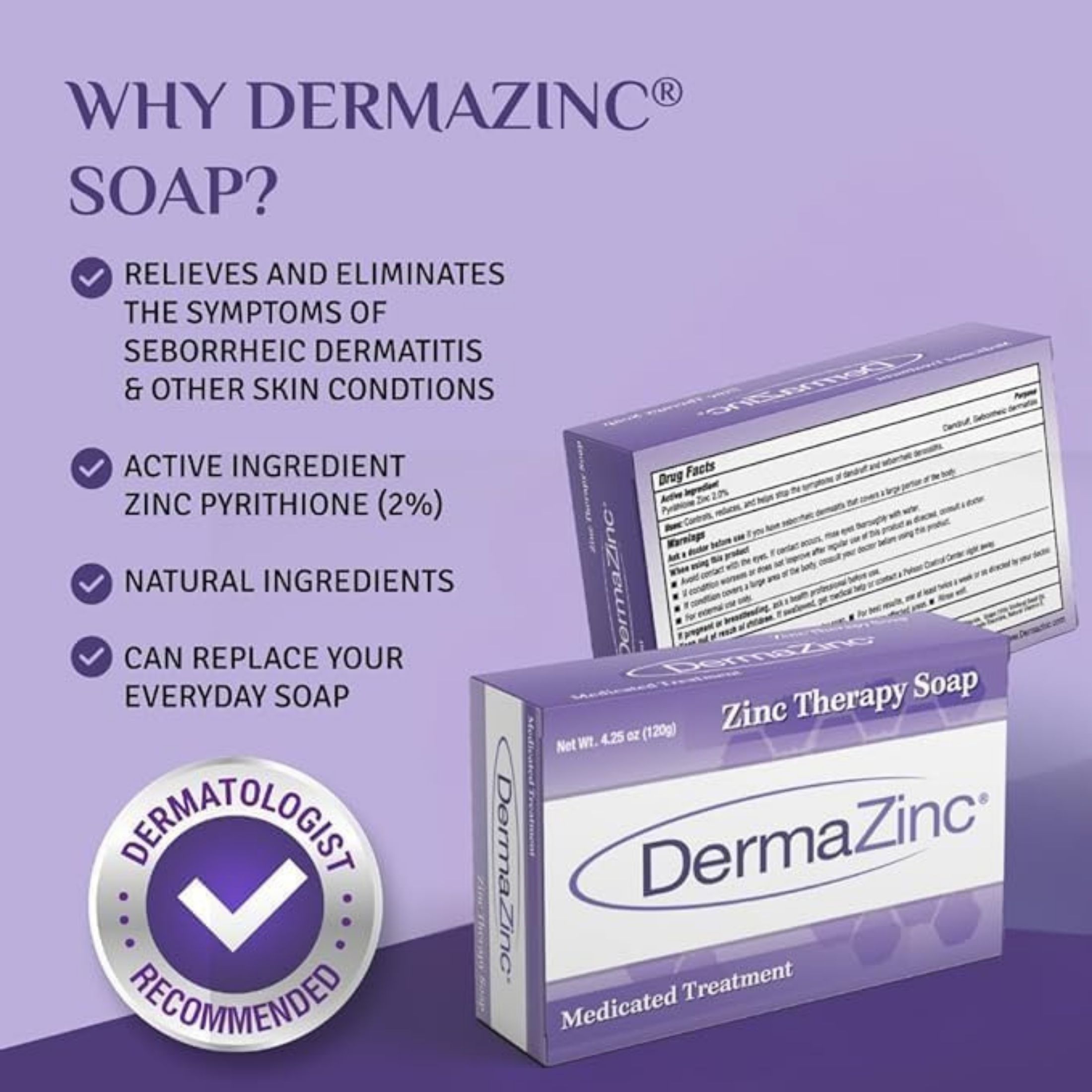 Dermazinc Therapy Medicated Soap, 4.25 Oz