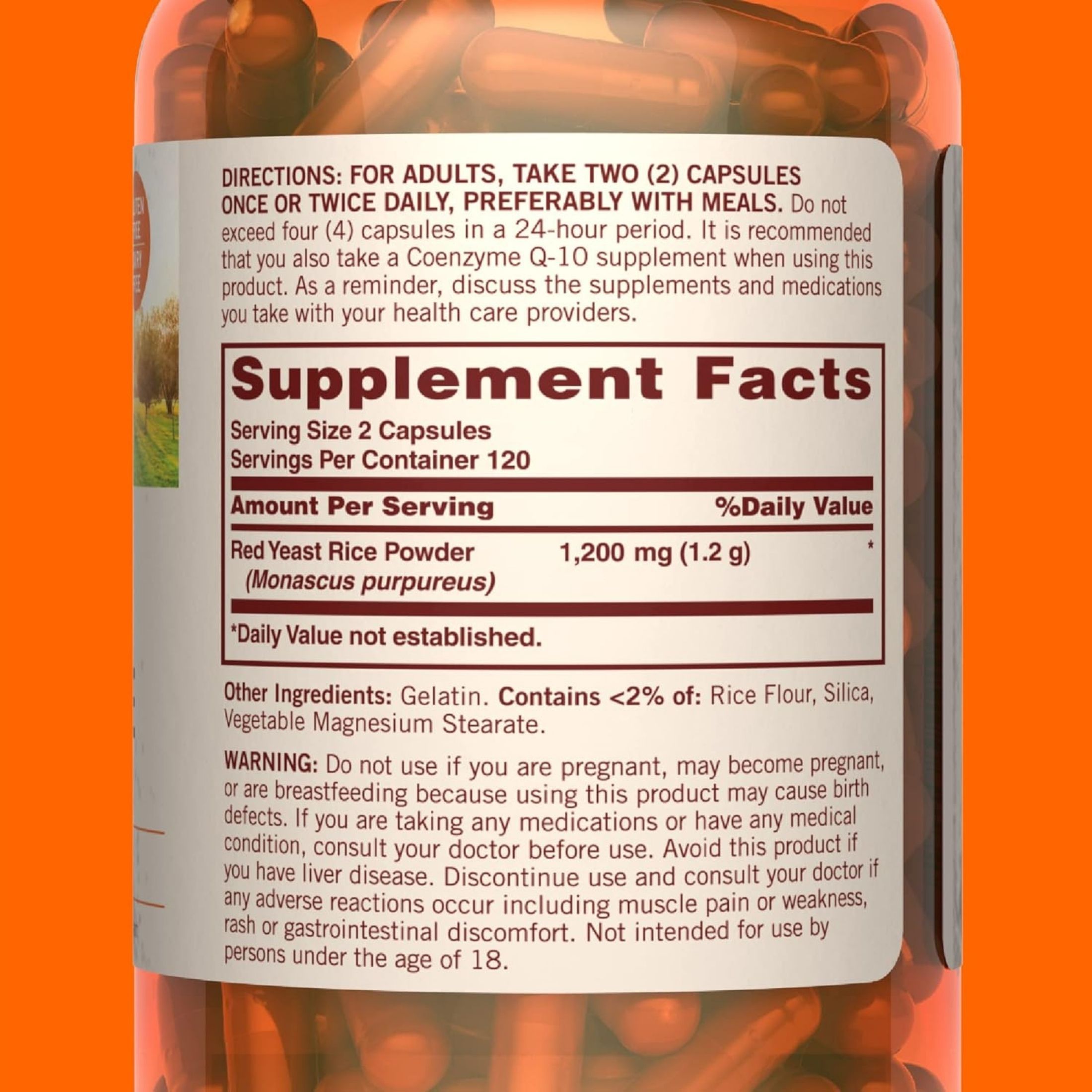 Sundown Naturals Red Yeast Rice, 1200 Mg, Capsules