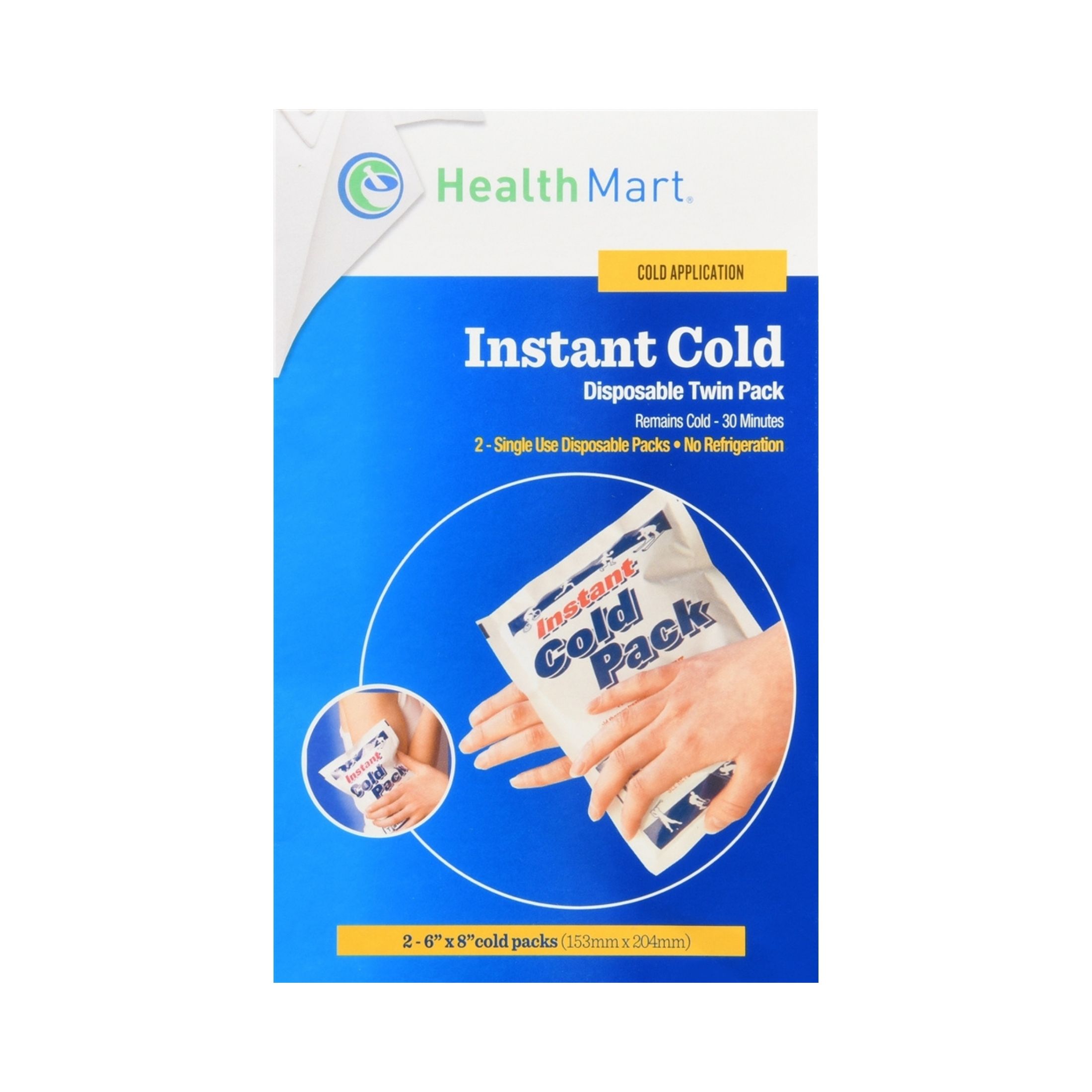 Health Mart Instant Cold Disposable Twin Pack 6” X 8