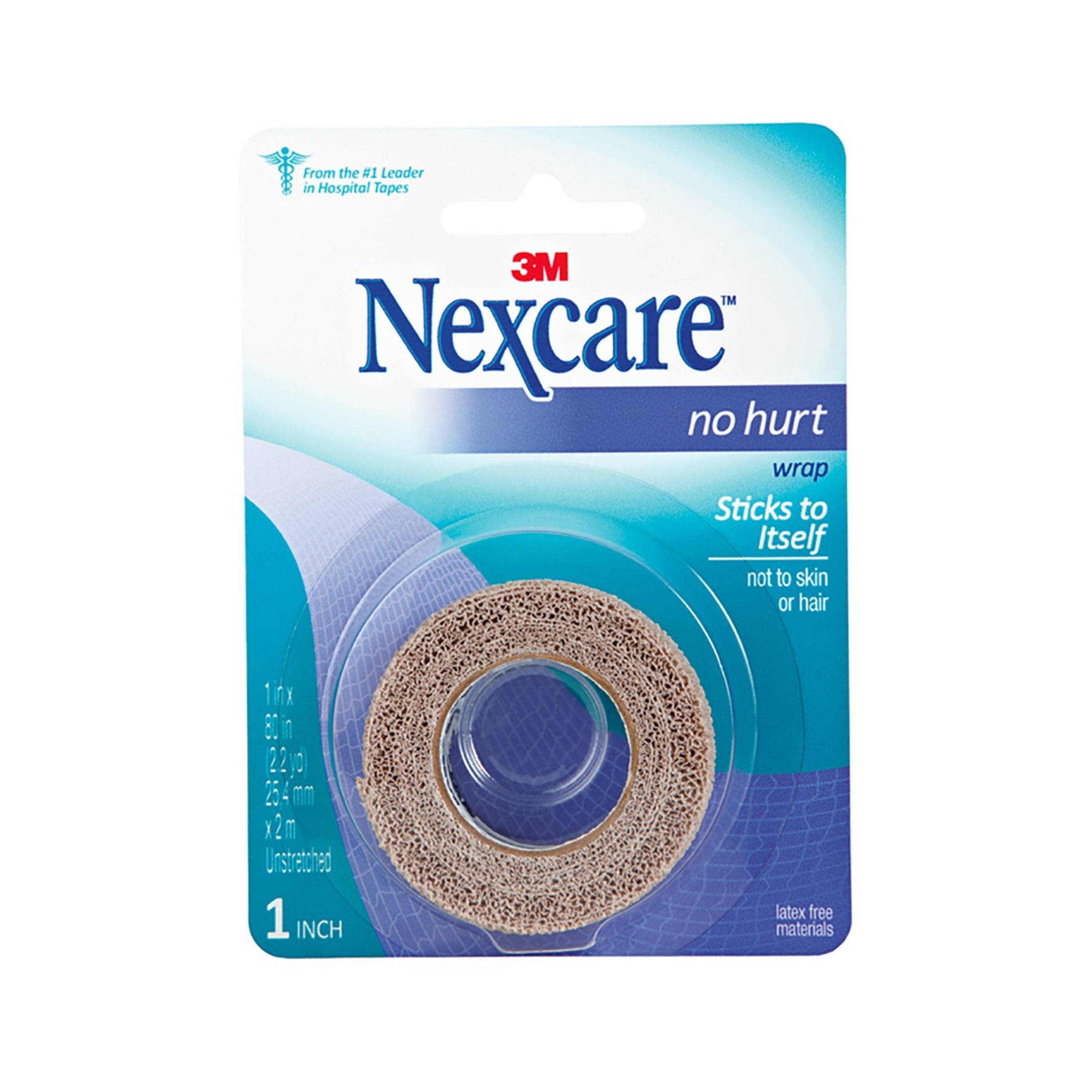 Nexcare No Hurt Wrap, Unstretched, 1 Inch