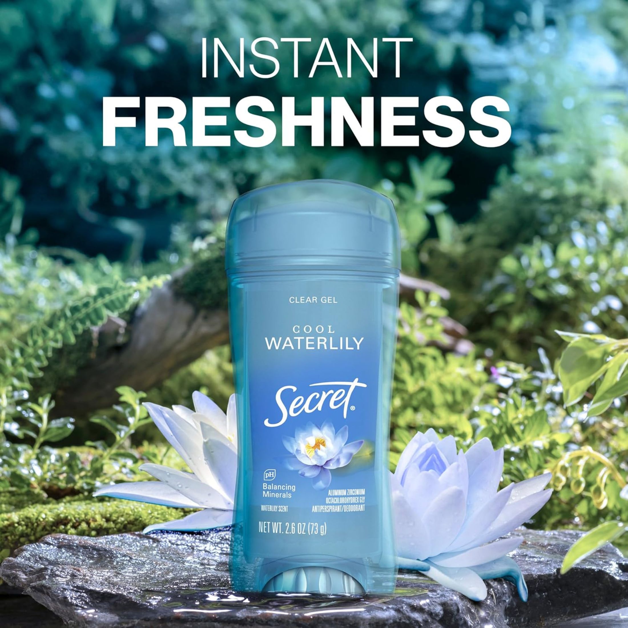 Secret Fresh Cool Waterlily Clear Gel Antiperspirant And Deodorant - 2.6oz