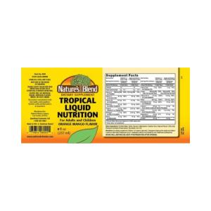 Nature's Blend Tropical Liquid Nutrition Liquid, Orange Mango, 8 Oz
