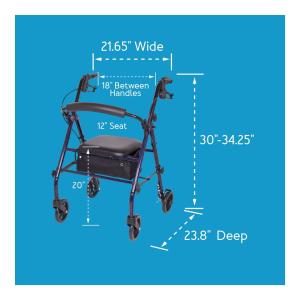 Carex Steel Rolling Walker 6″ Wheels