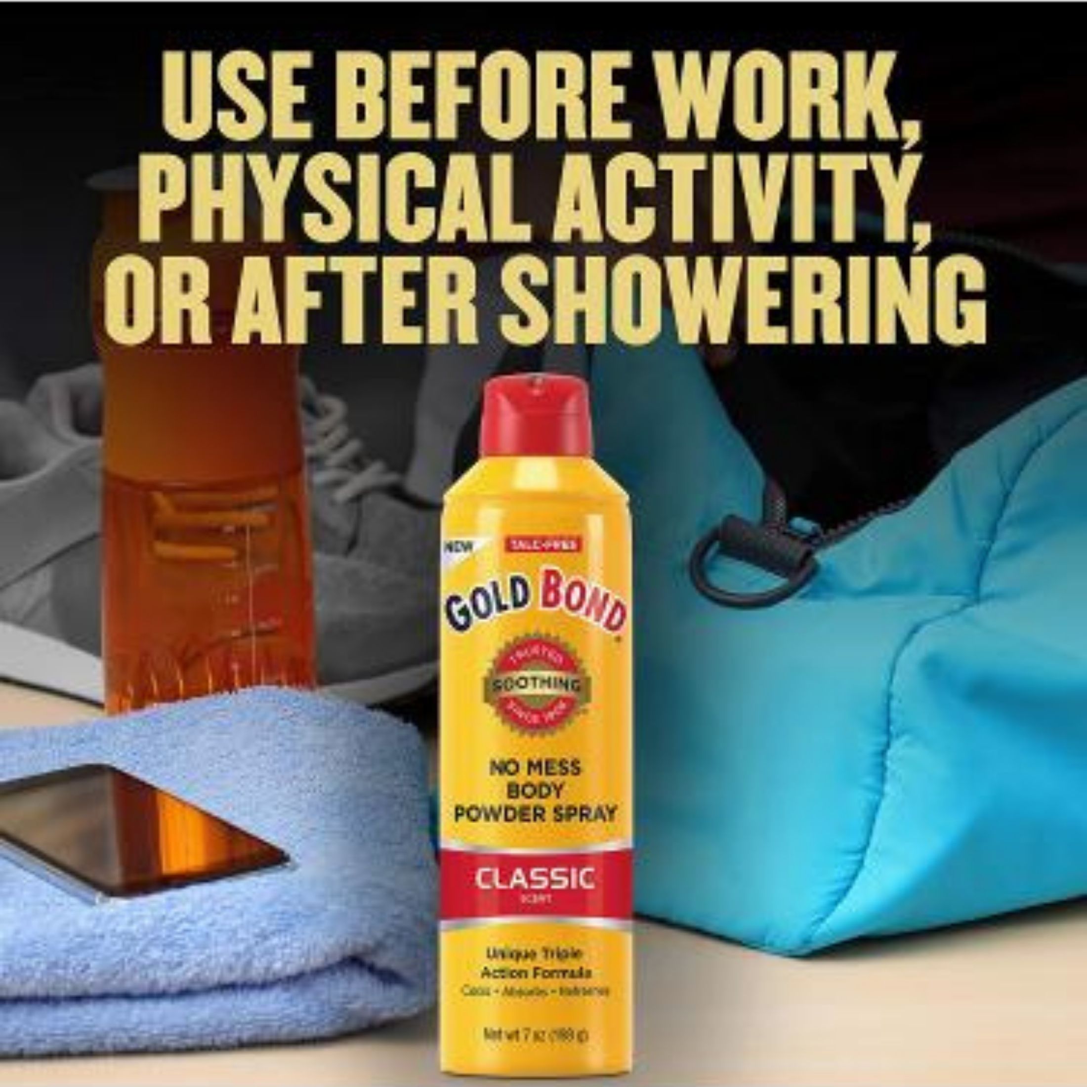 Gold Bond Body Powder Spray, No Mess, Classic Scent 7 Oz