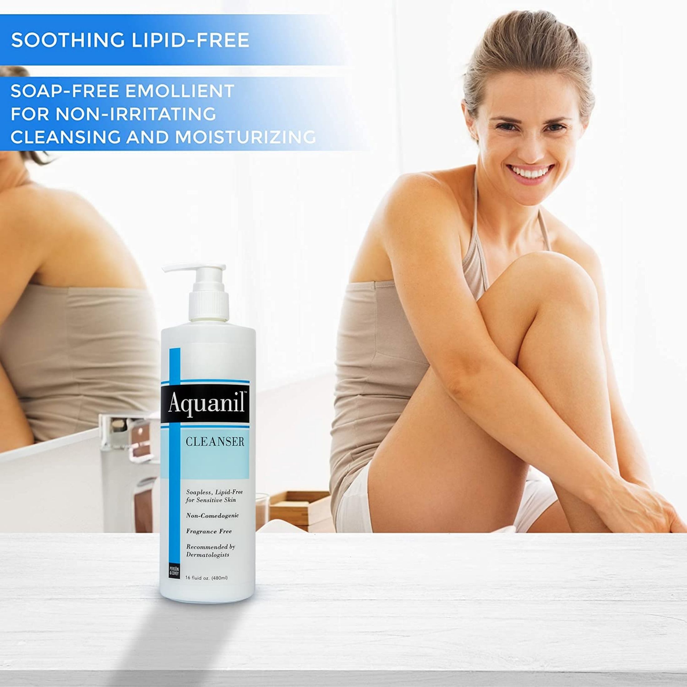 Aquanil Cleanser Soap-Free Emollient Fragrance Free Lotion 8oz