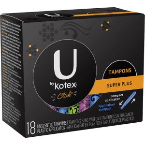 U by Kotex Click Tampons, Plastic, Super Plus, Unscented