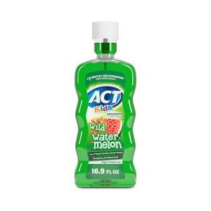 Act Kids Rinse, Sugar & Alcohol Free, Fluoride, Anticavity, Wild Water Watermelon, 16.9 Fluid Ounce