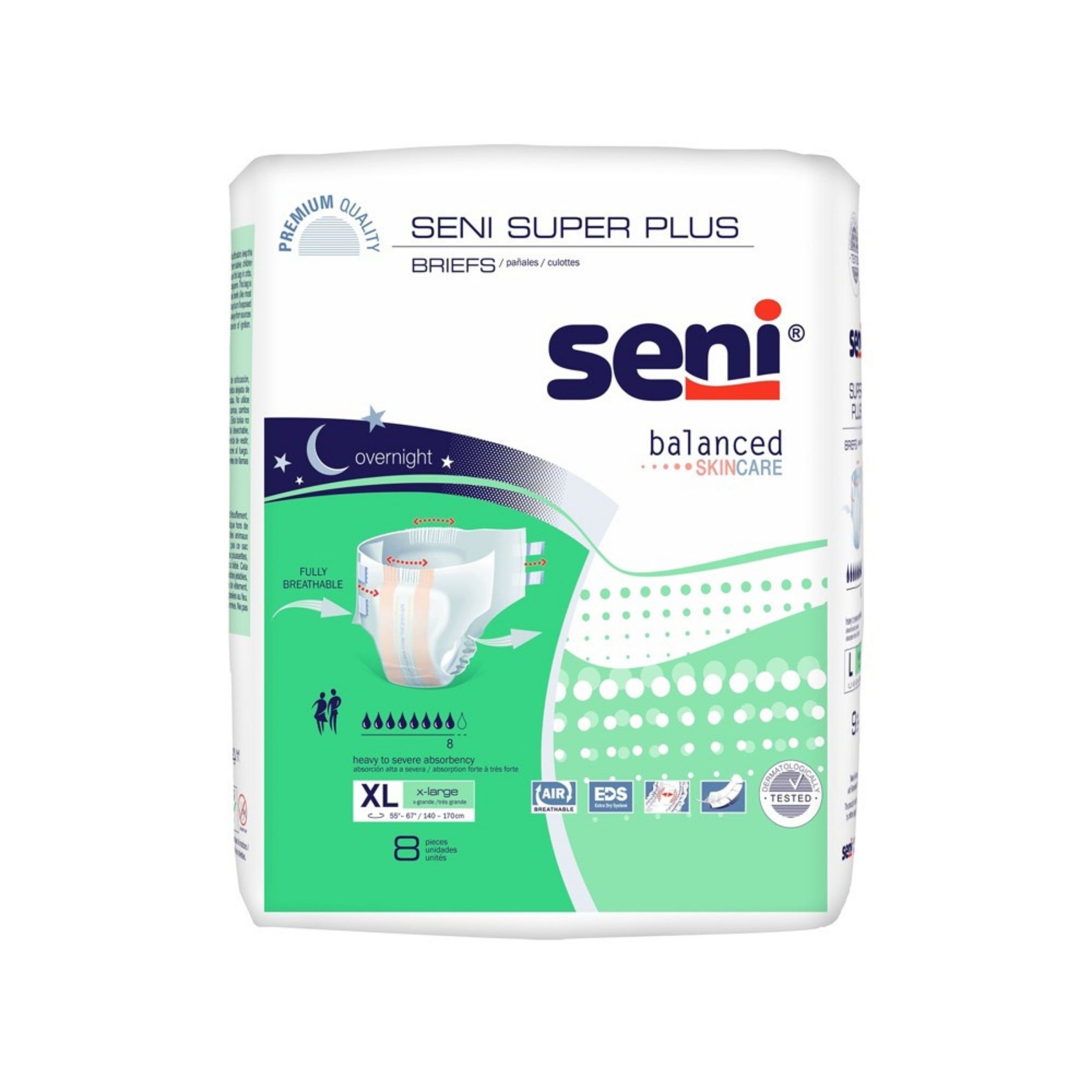 Seni® Super Plus Unisex Adult Incontinence Brief X-Large Disposable Heavy Absorbency