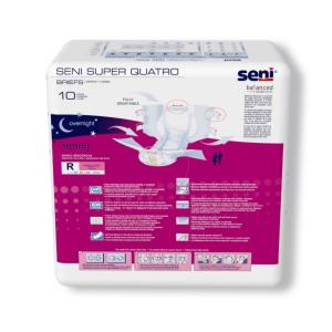 Seni Super Quatro Adult Incontinence Brief Regular Heavy Absorbency Breathable / Overnight, S-RE10-BQ1, Severe