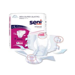 Seni Super Quatro Adult Incontinence Brief Regular Heavy Absorbency Breathable / Overnight, S-RE10-BQ1, Severe