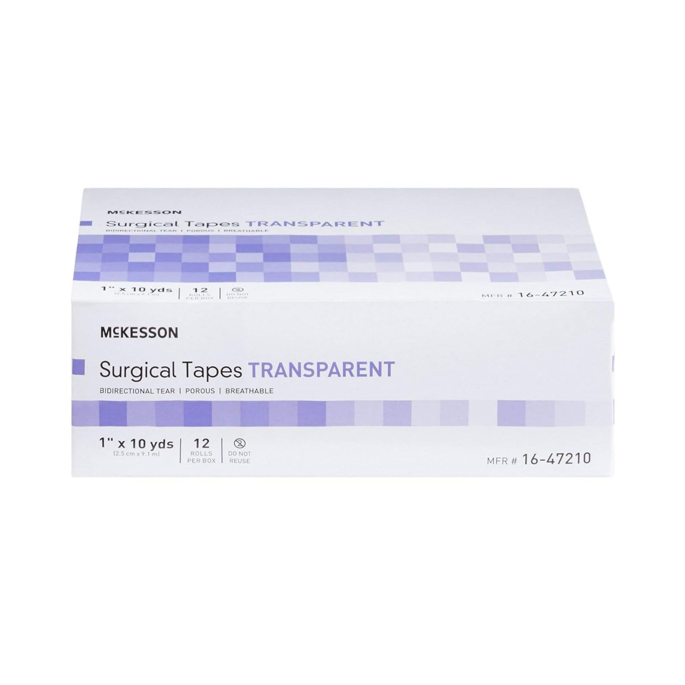 McKesson Medical Tape Plastic 1 Inch X 10 Yard Transparent NonSterile, Case Of 12