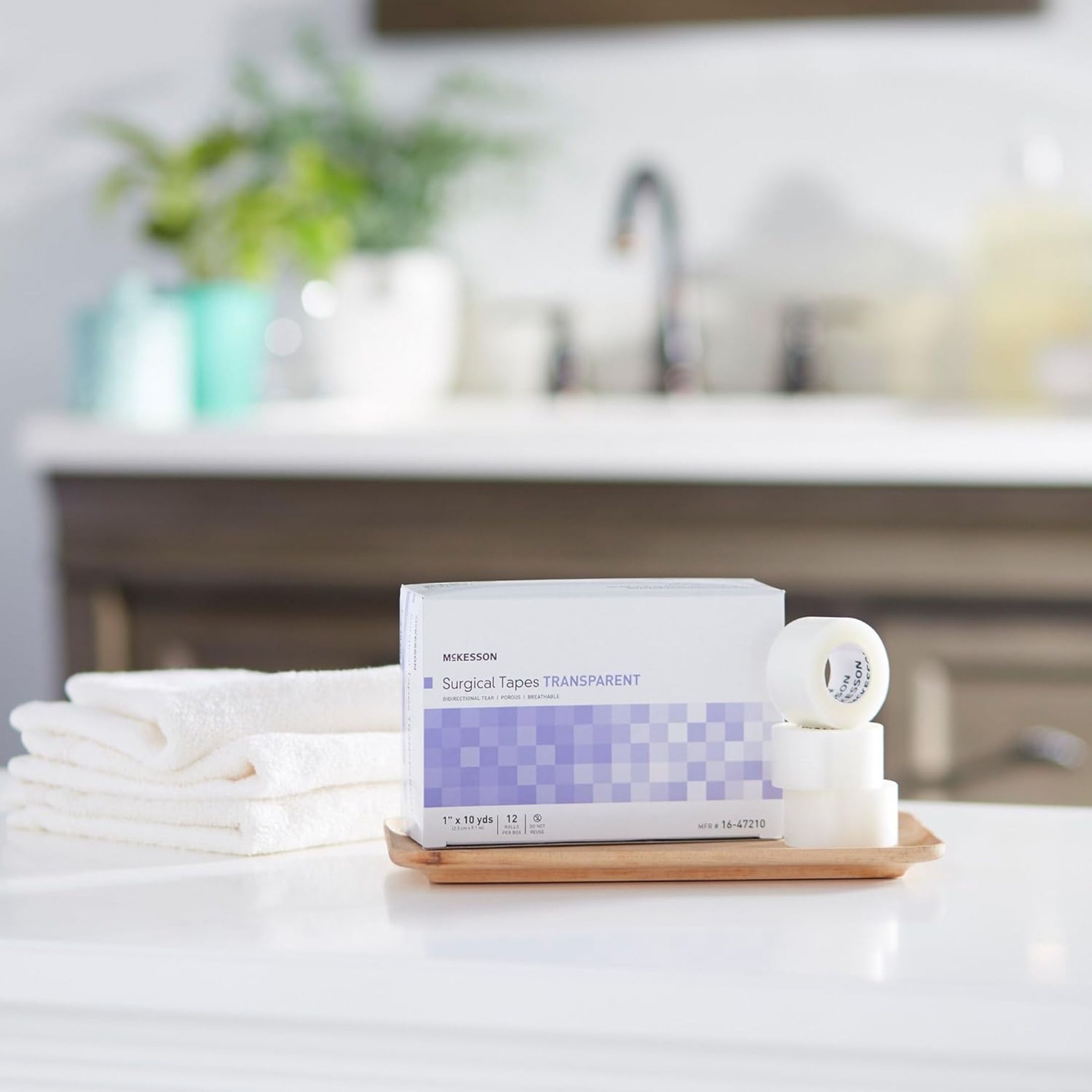 McKesson Medical Tape Plastic 1 Inch X 10 Yard Transparent NonSterile, Case Of 12