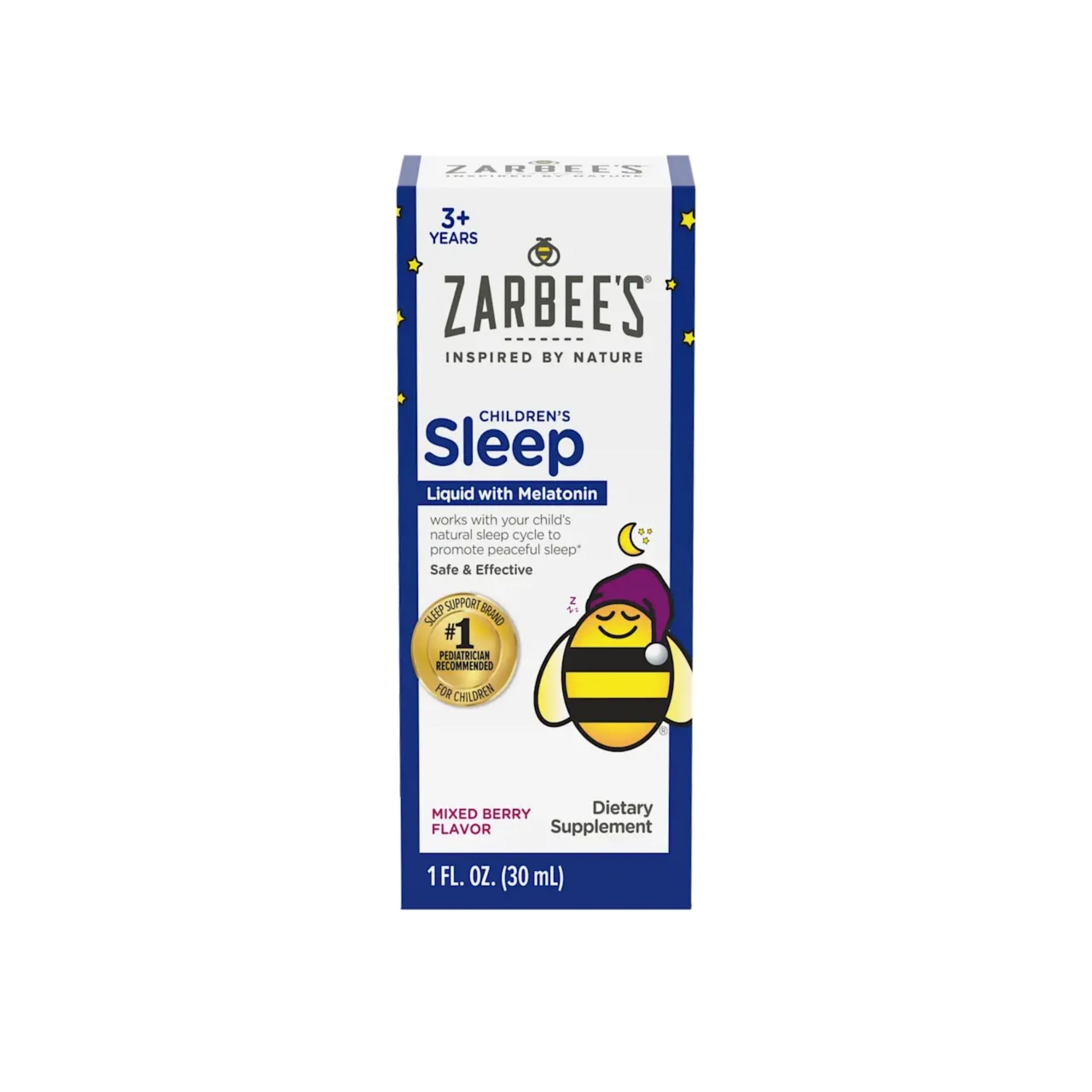 Zarbee's Naturals Children's Natural Mixed Berry Flavor Sleep Liquid With Melatonin 1 Fl Oz Box