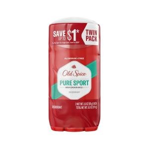 Old Spice High Endurance Antiperspirant Deodorant For Men, Pure Sport Scent, 3.0 Oz, Twin Pack