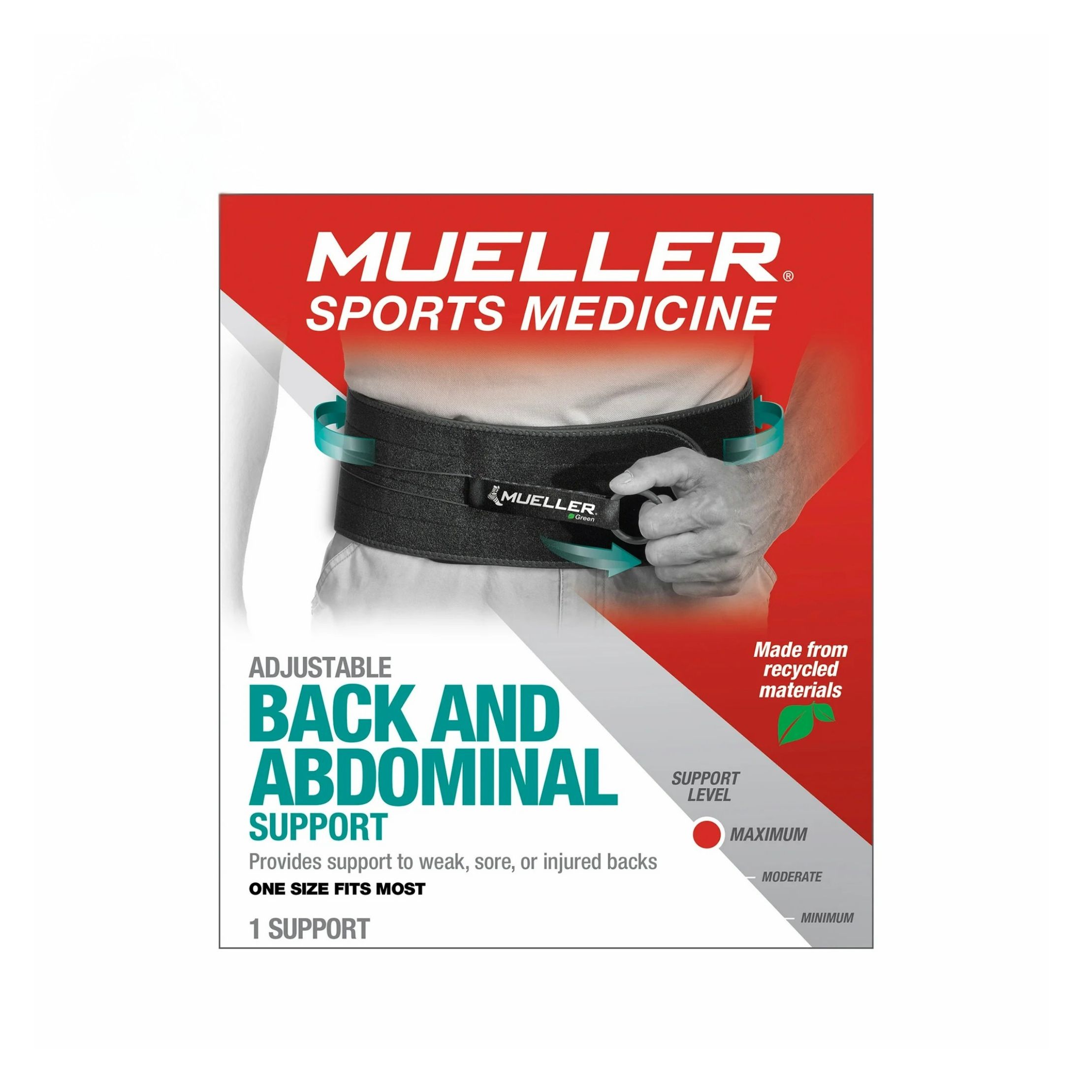 Mueller Green Adjustable Back And Abdominal Support - Black
