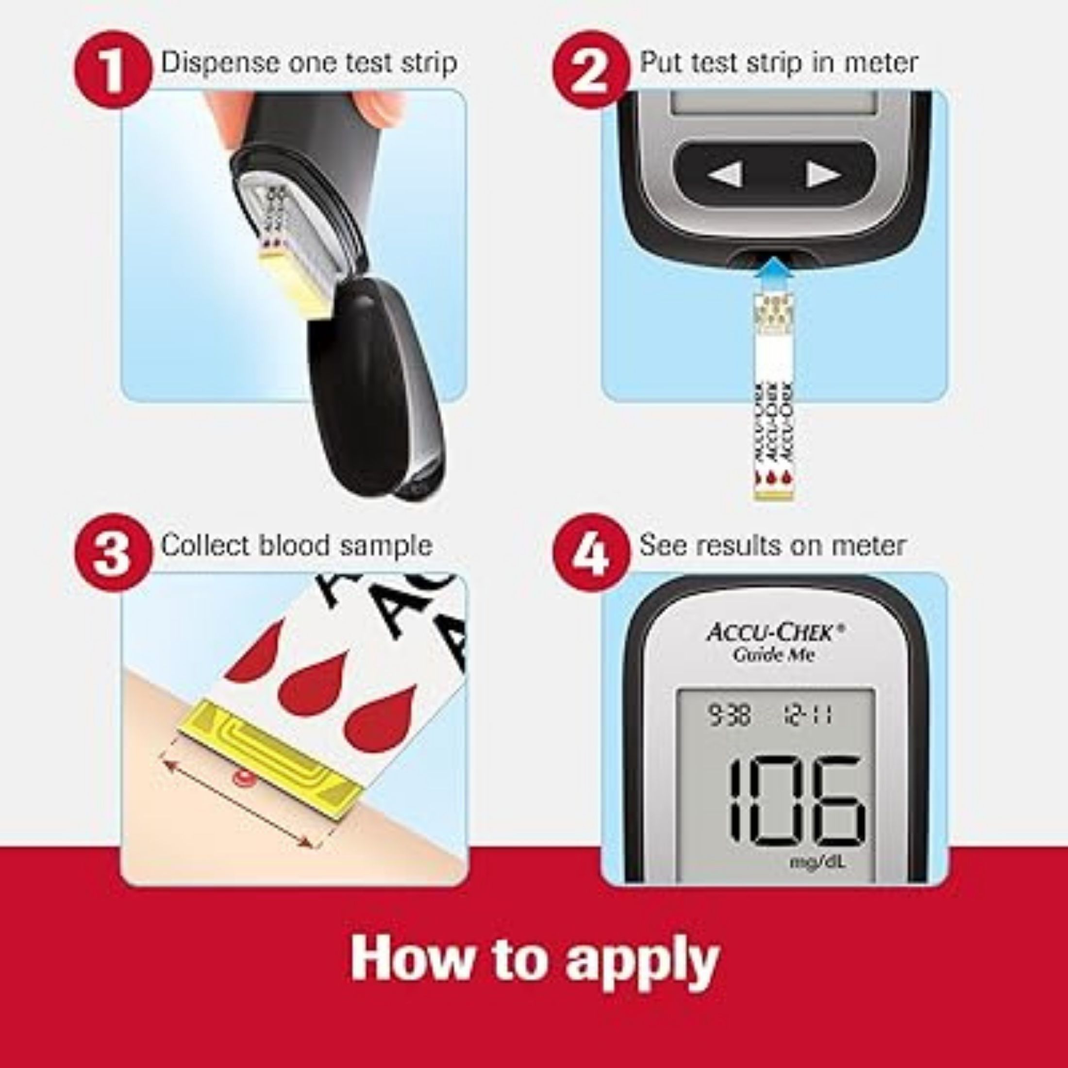 Accu-Chek Guide Me Blood Monitoring System Test Strips