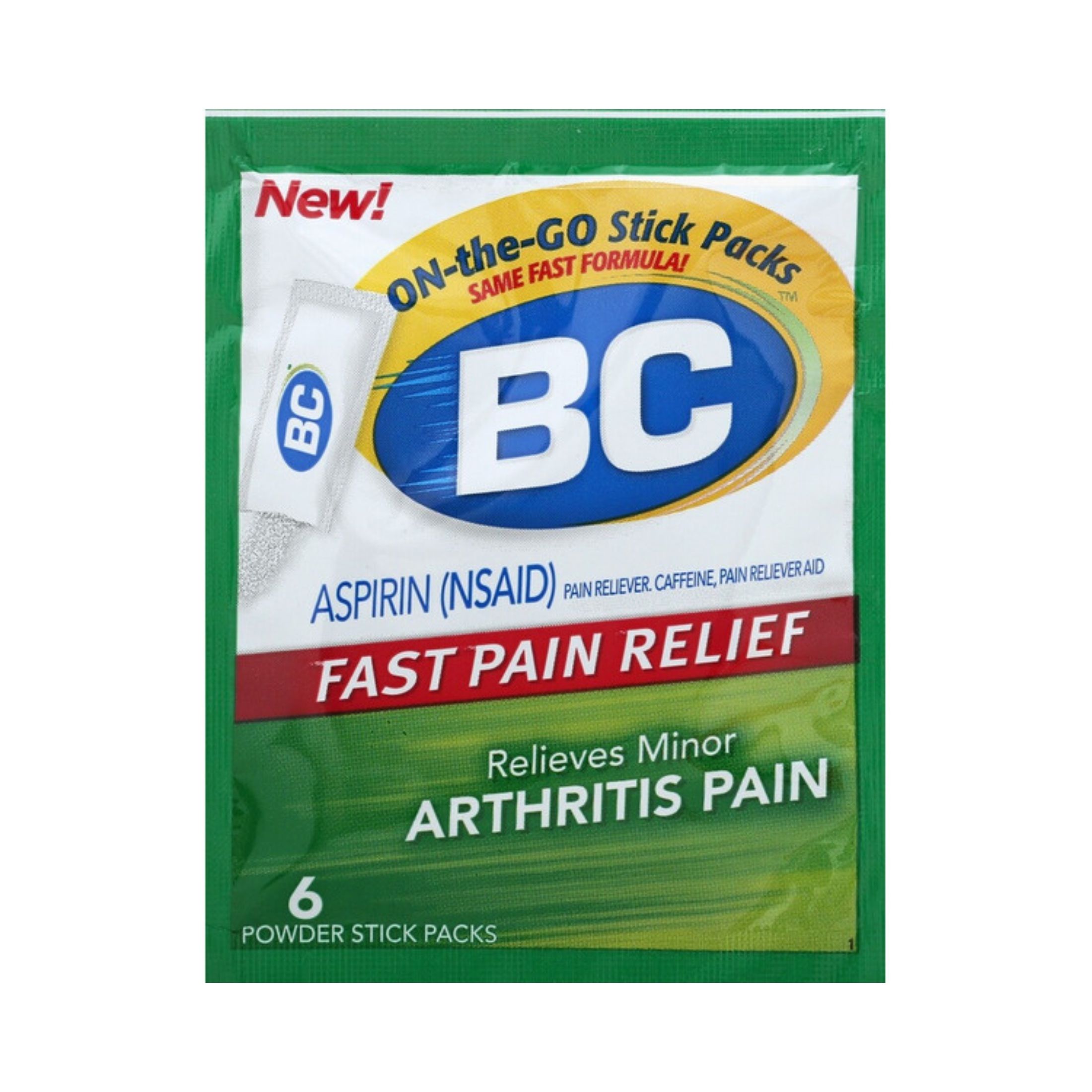 BC Powder Arthritis Pain Reliever, Dissolve Packs, 6 Individual Packets