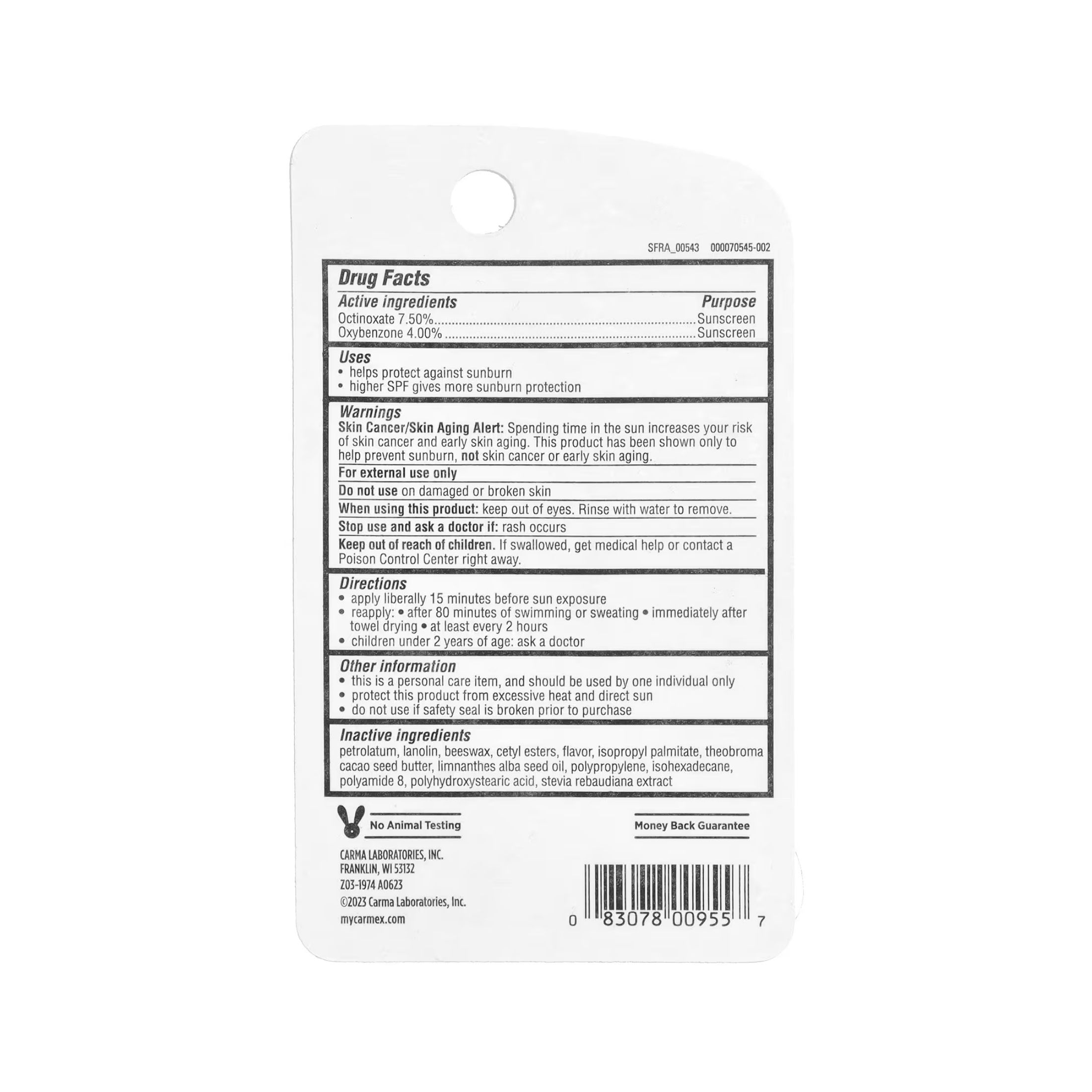 Carmex Daily Care Moisturizing Lip Balm Tube, Fresh Cherry, SPF 15, 0.35 Oz