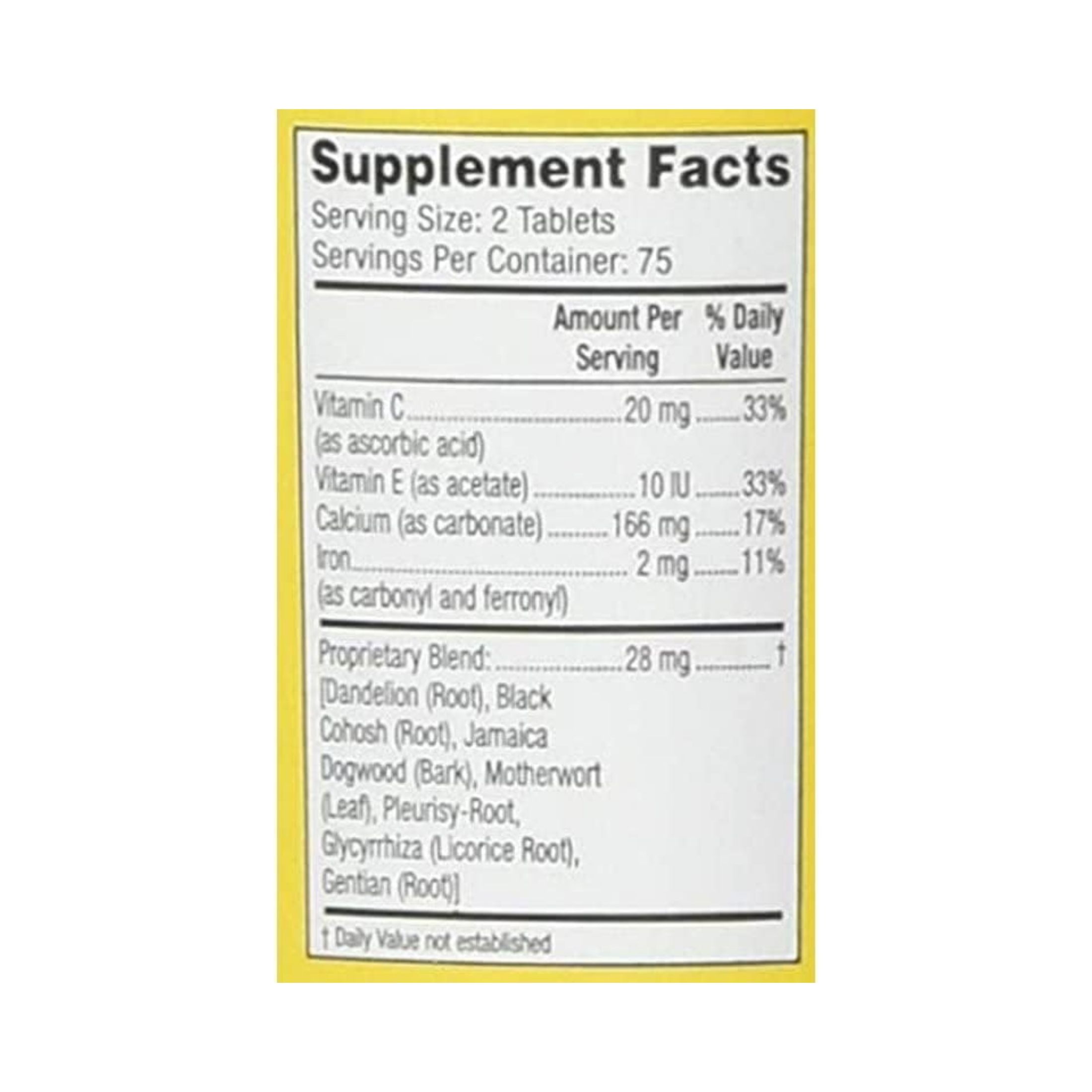 Lydia Pinkham Herbal Supplement Tablet