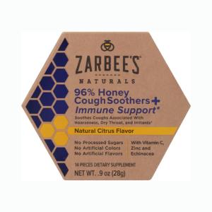 Zarbee's 96% Honey Cough Soothers + Immune Support Natural Citrus Flavor
